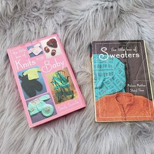 Martingale & Co knits for babies & box of sweaters knitting patterns set of 2